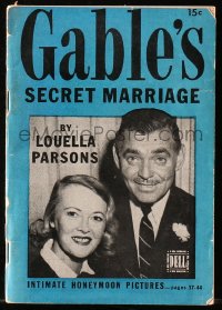 7h0880 GABLE'S SECRET MARRIAGE 5x6 softcover book 1950 Louella Parsons, intimate honeymoon pictures!