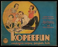 7h0883 KOPEEFUN softcover book 1940 magic copy paper kit, copies pictures from any newspaper!