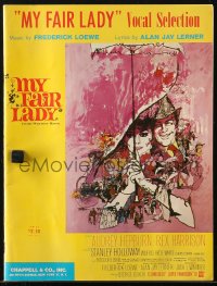 7h0886 MY FAIR LADY softcover book 1964 Audrey Hepburn, sheet music for songs from the movie!