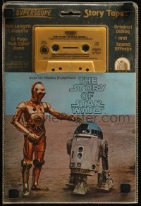 7h0893 STORY OF STAR WARS softcover book 1977 with cassette tape narrated by Roscoe Lee Browne!