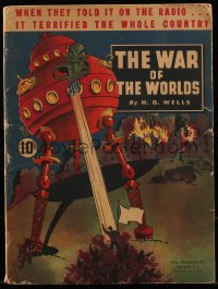 7h0896 WAR OF THE WORLDS softcover book 1938 H.G. Wells, printed after Orson Welles radio broadcast!