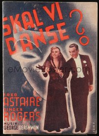 7h0521 SHALL WE DANCE Danish program 1937 Erik F. art of Astaire & Rogers, Gershwin tribute!