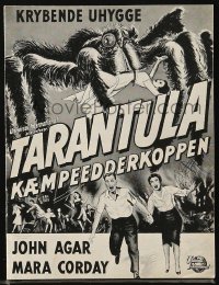 7h0522 TARANTULA Danish program 1958 great art of town running from 100 foot high spider monster!