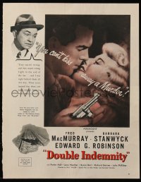 7h0762 DOUBLE INDEMNITY magazine page 1944 Wilder, Stanwyck, MacMurray, Robinson, different image!