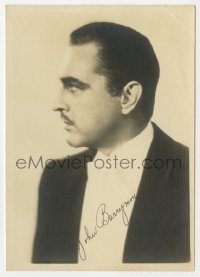 7h0423 JOHN BARRYMORE deluxe 5x7 fan photo 1930s great profile portrait with facsimile signature!