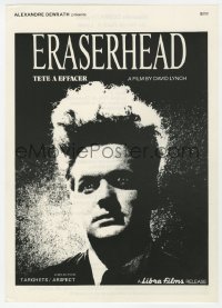 7h0812 ERASERHEAD French trade ad 1980 directed by David Lynch, Jack Nance, surreal fantasy horror!