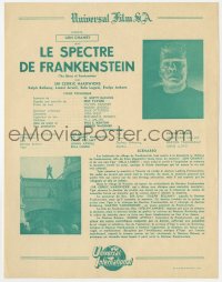 7h0340 GHOST OF FRANKENSTEIN French press sheet 1951 monster Lon Chaney Jr.