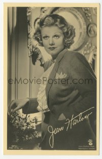 7h0617 JEAN HARLOW #9876/1 German Ross postcard 1935 close portrait of the pretty actress w/flowers!