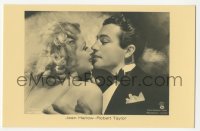7h0619 JEAN HARLOW/ROBERT TAYLOR A1207/1 German Ross postcard 1937 romantic close up about to kiss!