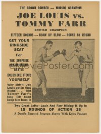 7h0915 JOE LOUIS & TOMMY FARR herald 1937 boxing, blow by blow, round by round championship battle!