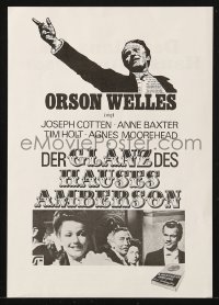 7h0918 MAGNIFICENT AMBERSONS German herald 1966 directed by Orson Welles, Booth Tarkington's novel!