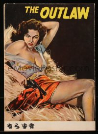 7h0571 OUTLAW Japanese program 1952 sexiest art of near-naked Jane Russell, Howard Hughes