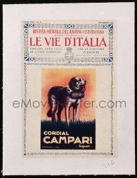 7h0767 LE VIE D'ITALIA linen Italian magazine cover 1923 Cappiello dog art for Cordial Campari!
