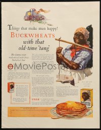 7h0400 AUNT JEMIMA magazine ad 1940s buckwheats with that old-time tang, things that make men happy!