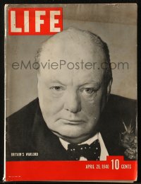 7h0392 LIFE MAGAZINE magazine April 29, 1940 Britain's Warlord Winston Churchill on the cover!