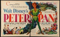 7h0409 PETER PAN 2pg magazine ad 1953 art of Walt Disney & J.M. Barrie's boy who would not grow up!