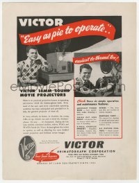 7h0412 VICTOR ANIMATOGRAPH CORPORATION magazine ad 1940s for 16mm sound movie projectors!