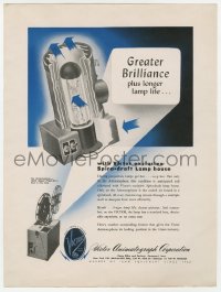 7h0411 VICTOR ANIMATOGRAPH CORPORATION magazine ad 1940s exclusive Spira-draft Lamp house projector!
