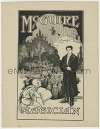 7h0218 MCGUIRE MAGICIAN 11x14 magic poster 1920s cool art of magician by fanciful creatures & witch!