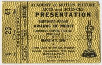 7h0027 18TH ANNUAL ACADEMY AWARDS 3x4 ticket 1946 the Oscars at Grauman's Chinese Theatre!
