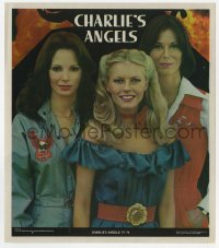 7h0278 CHARLIE'S ANGELS 9x10 sticker 1977 portrait of Jaclyn Smith, Cheryl Ladd & Kate Jackson!