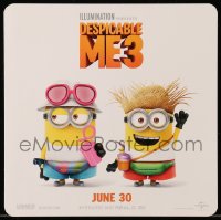 7h0946 DESPICABLE ME 3 2-sided 10x10 promo card 2017 Minions, with cool games for kids on the back!