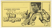7h0950 ENTER THE DRAGON 3x6 promo card R2013 Bruce Lee classic, Blu-Ray 40th anniversary release!