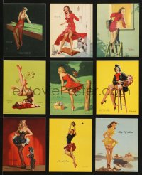 7h0086 GIL ELVGREN group of 9 3x4 color prints 1950s wonderful sexy pinup art of sexy women!