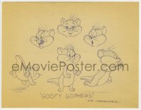 7h0091 GOOFY GOPHERS 9x11 model sheet 1957 artist sketches of the Warner Bros. cartoon characters!