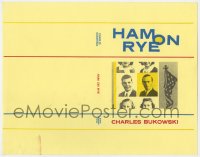 7h0362 HAM ON RYE printer's test book cover 1982 Charles Bukowski's novel about Henry Chanaski!