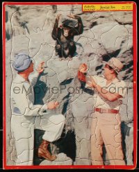 7h0108 JUNGLE JIM 11x14 jigsaw puzzle 1960s great image of Johnny Weissmuller with chimpanzee!