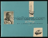 7h0494 LIONEL BARRYMORE 9x11 art portfolio #2 1968 wonderful etchings by the Hollywood star!