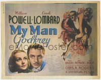 7h0226 MY MAN GODFREY book page 1980s art of William Powell carrying sexy Carole Lombard + photo!
