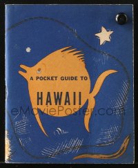 7h0146 POCKET GUIDE TO HAWAII signed 4x5 booklet 1944 with lots of information & illustrations!