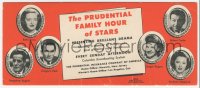 7h0357 PRUDENTIAL FAMILY HOUR OF STARS 4x9 ink blotter 1948 Bogart, Peck, Rogers, Stanwyck, Davis