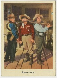 7h0345 THREE STOOGES trading card #41 1959 Larry & Curly hit Moe when they turn about face!