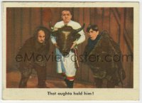 7h0346 THREE STOOGES trading card #57 1959 Moe, Larry & Curly in three person bull costume!