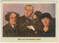 7h0348 THREE STOOGES trading card #89 1959 Curly asks Moe & Larry why fire engines are red!