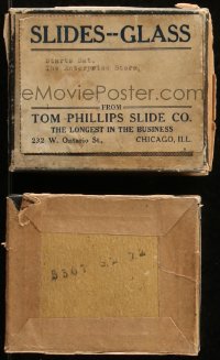 7h0181 TOM PHILLIPS SLIDE CO. glass slide box 1920s store your collection in a vintage container!