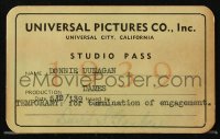 7h0236 UNIVERSAL STUDIOS 2x4 studio pass 1939 access to the office of someone you will interview!