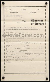 7h0191 WARRENT OF ARREST group of 5 4x9 prop warrants of arrest 1960s used in crime movies!