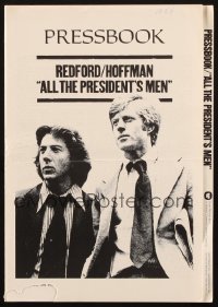 7h1187 ALL THE PRESIDENT'S MEN pressbook 1976 Dustin Hoffman & Robert Redford as Woodward & Bernstein