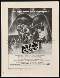 7h1226 EMPIRE STRIKES BACK pressbook 1980 George Lucas sci-fi classic, great art by Tom Jung!