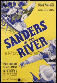 7h1303 SANDERS OF THE RIVER pressbook 1935 Paul Robeson in Edgar Wallace's Africa, cool art, rare!