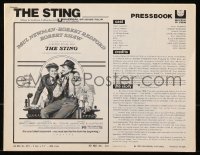 7h1314 STING pressbook 1974 artwork of con men Paul Newman & Robert Redford by Richard Amsel!