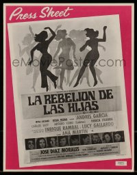 7h0341 LA REBELION DE LAS HIJAS Spanish language press sheet 1970 Irma Lozano, Jose Diaz Morales