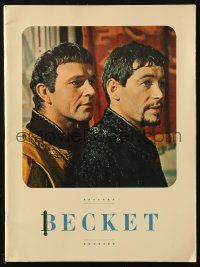 7h1102 BECKET souvenir program book 1964 Richard Burton, Peter O'Toole, John Gielgud, great images!