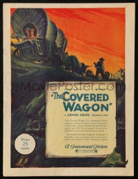 7h1115 COVERED WAGON souvenir program book 1923 great Hibbiker art of pioneers on The Oregon Trail!