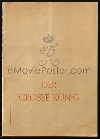 7h1127 GREAT KING German souvenir program book 1942 Veit Harlan, Kristina Soderbaum, Frohlich, rare!