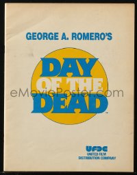 7h0867 DAY OF THE DEAD promo book 1985 George Romero's Night of the Living Dead zombie sequel, rare!